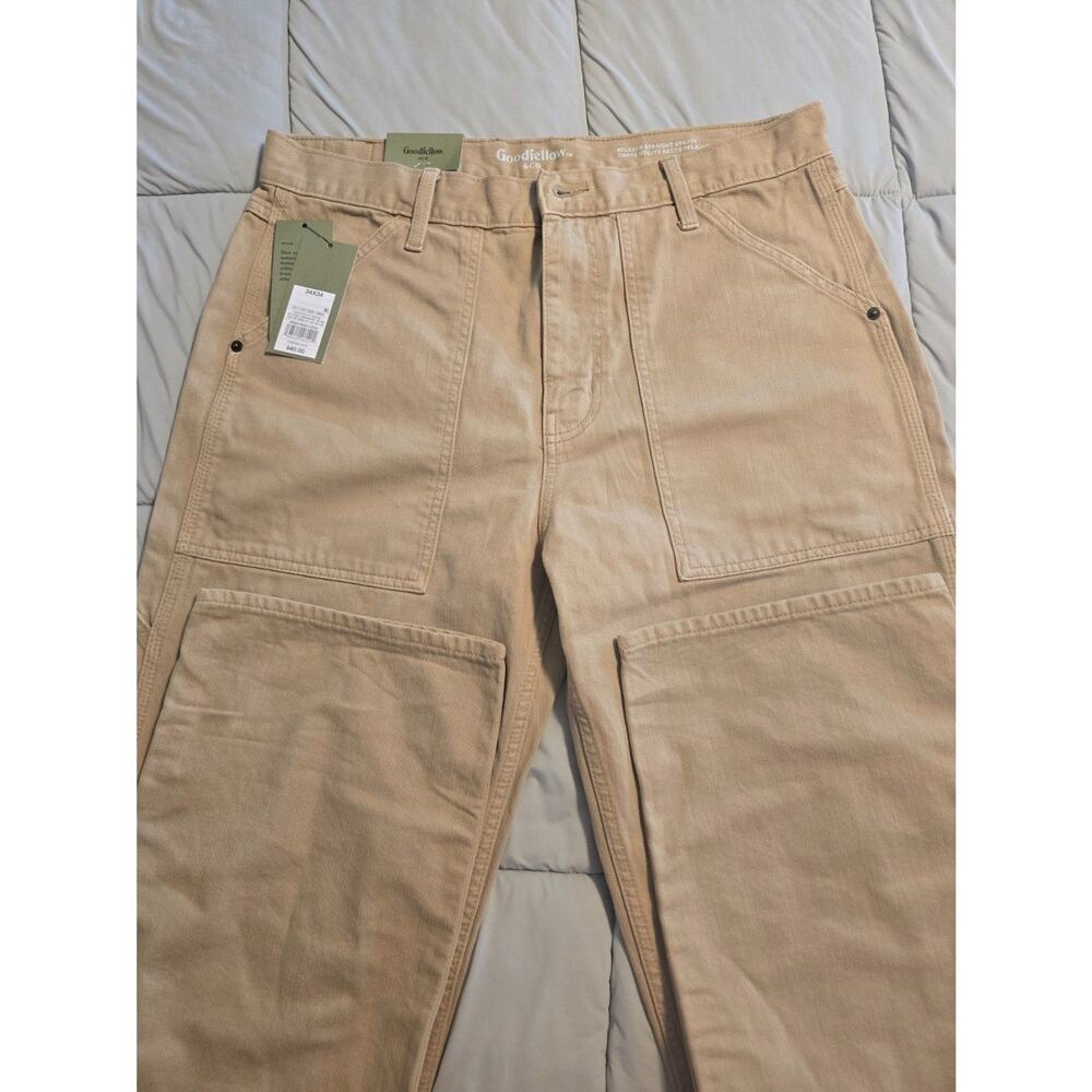 34x34 Goodfellow & Co Men's Relaxed Straight Utility Pants Beige